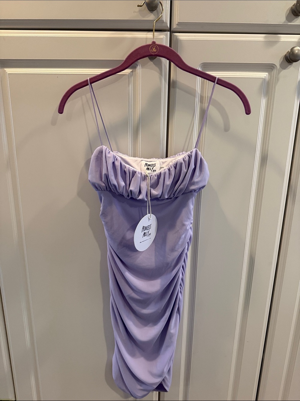 NWT Purple Ruched Slip Dress